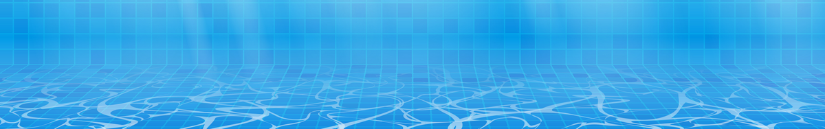Blue swimming pool tile floor viewed underwater with rippling light patterns, used as a pool chemicals banner