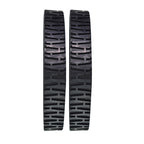 Pair of black rubber Zodiac AX20 replacement tracks with chevron tread pattern, sold as a set