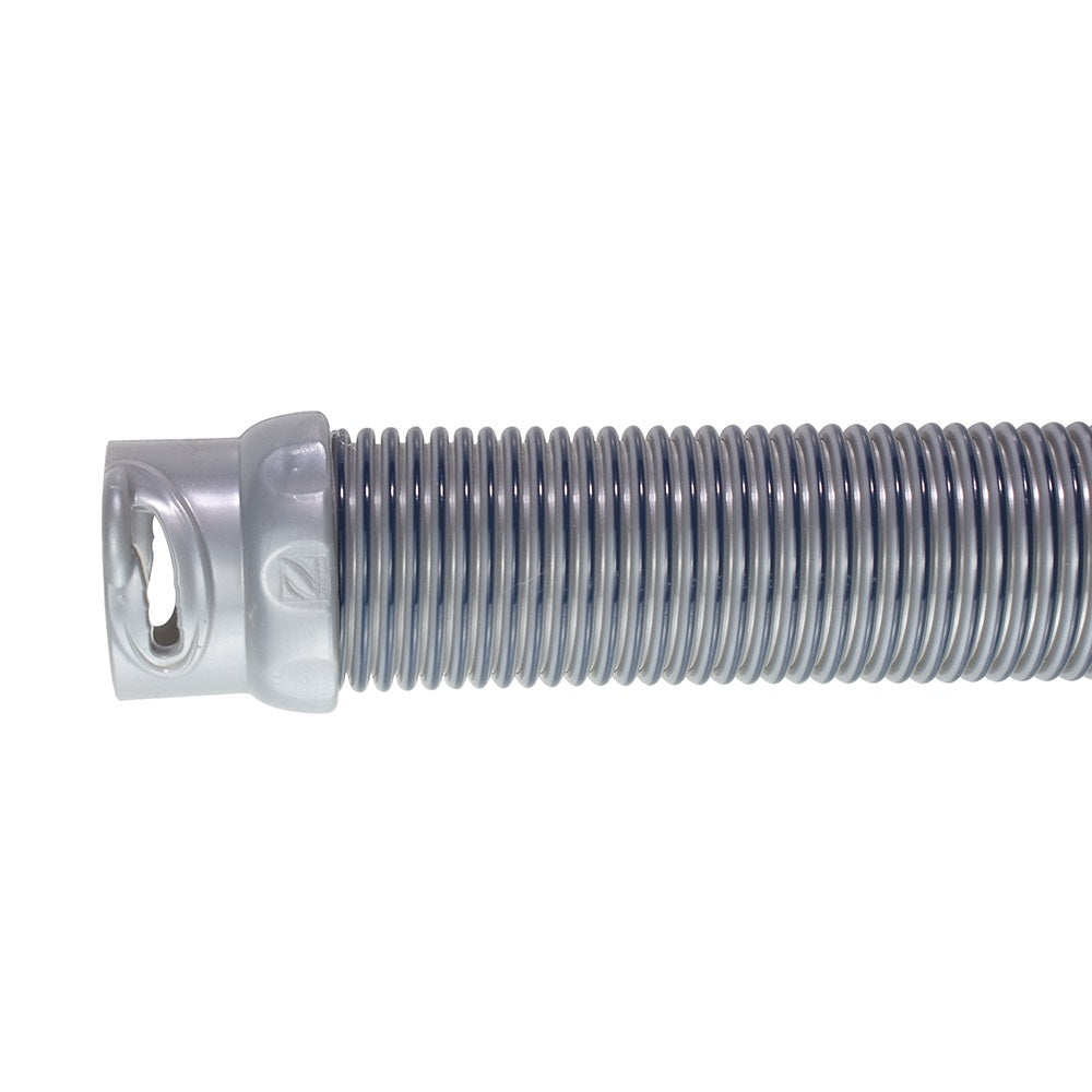 Grey ribbed Zodiac AX20 Blue Grey Twist Lock hose with plastic connector end, on white background