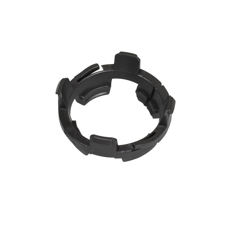 Black plastic compression ring with segmented clip tabs around the circumference, Zodiac pool cleaner replacement part