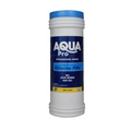 Aqua Pro stabilised chlorine pills white plastic tub with blue lid and navy label, 90% active chlorine, eight pills