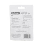 Back of Sellotape Professional Quality Black Duct Tape 5m blister card showing usage instructions, features, and barcode