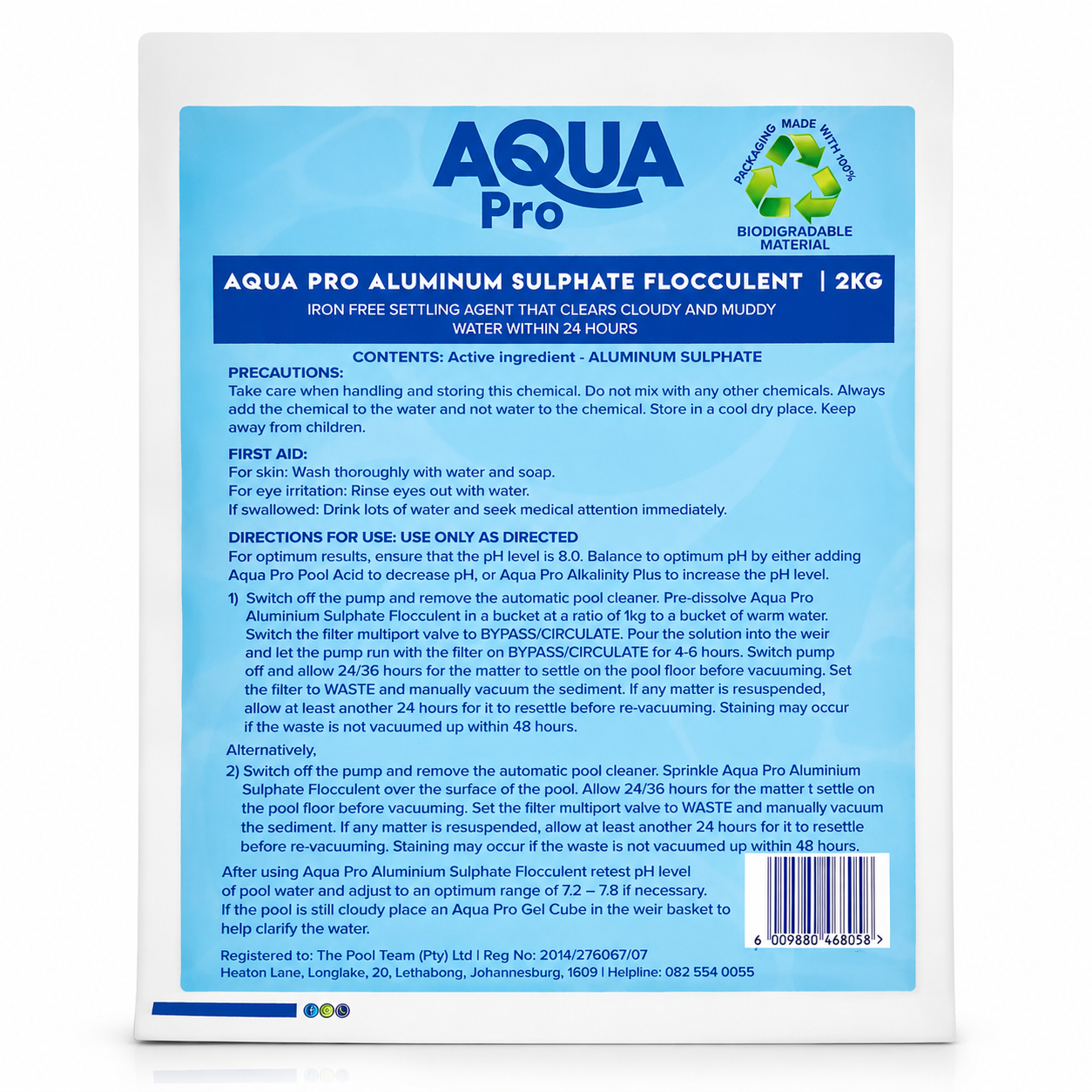 Aqua Pro Aluminium Sulphate Flocculant 2kg