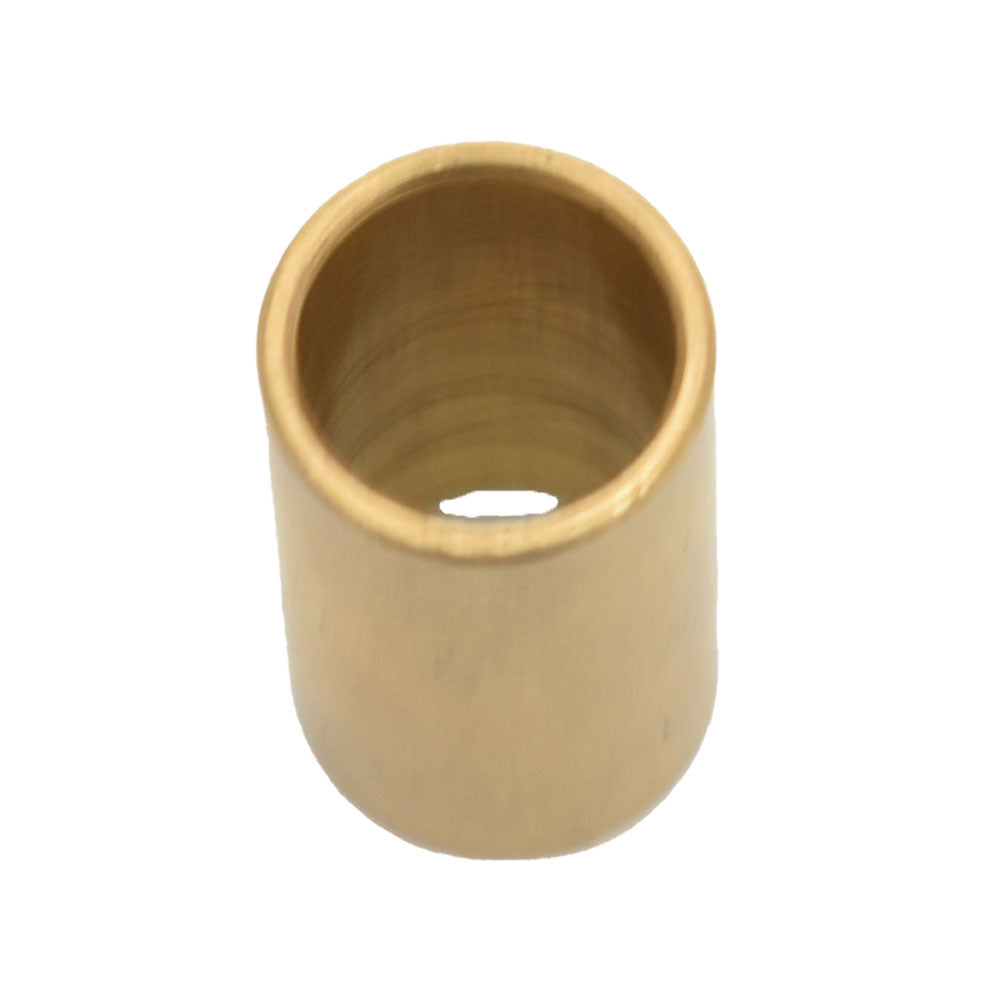 Brass pump sleeve unthreaded cylindrical hollow tube with small side aperture and smooth satin gold finish