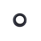 Black PVC reducer ring 50mm to 32mm circular pipe fitting with smooth rubber-edged bore viewed from front