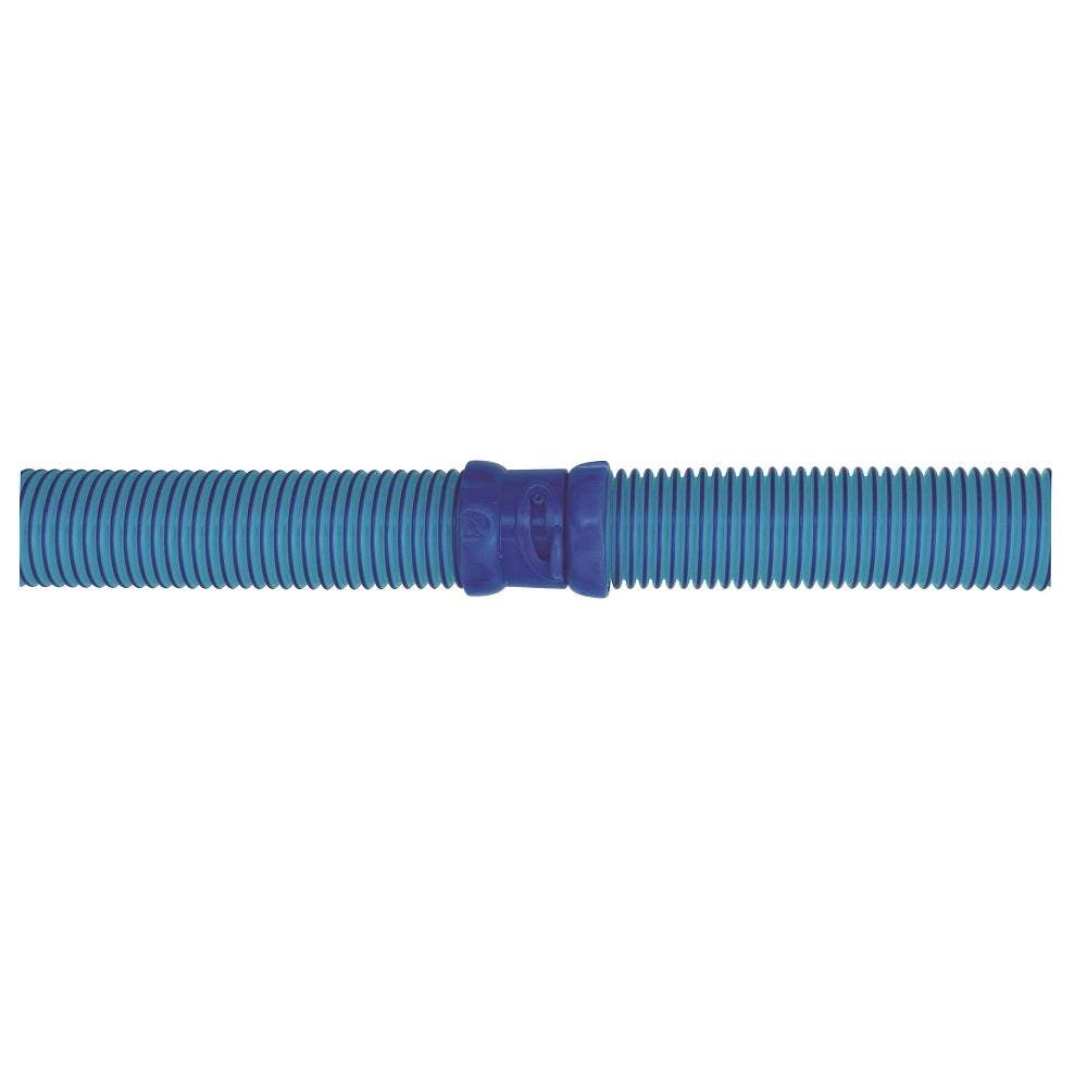 Zodiac pool cleaner hose translucent blue ribbed flexible tubing with dark blue twist-lock connector fitting at centre