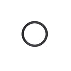 Black rubber circular gasket for P24 filter lid, flat ring profile with smooth edges on white background