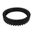 Black rubber replacement tyre ring with ribbed tread pattern for Kreepy Krauly Dominator pool cleaner, no bump strip
