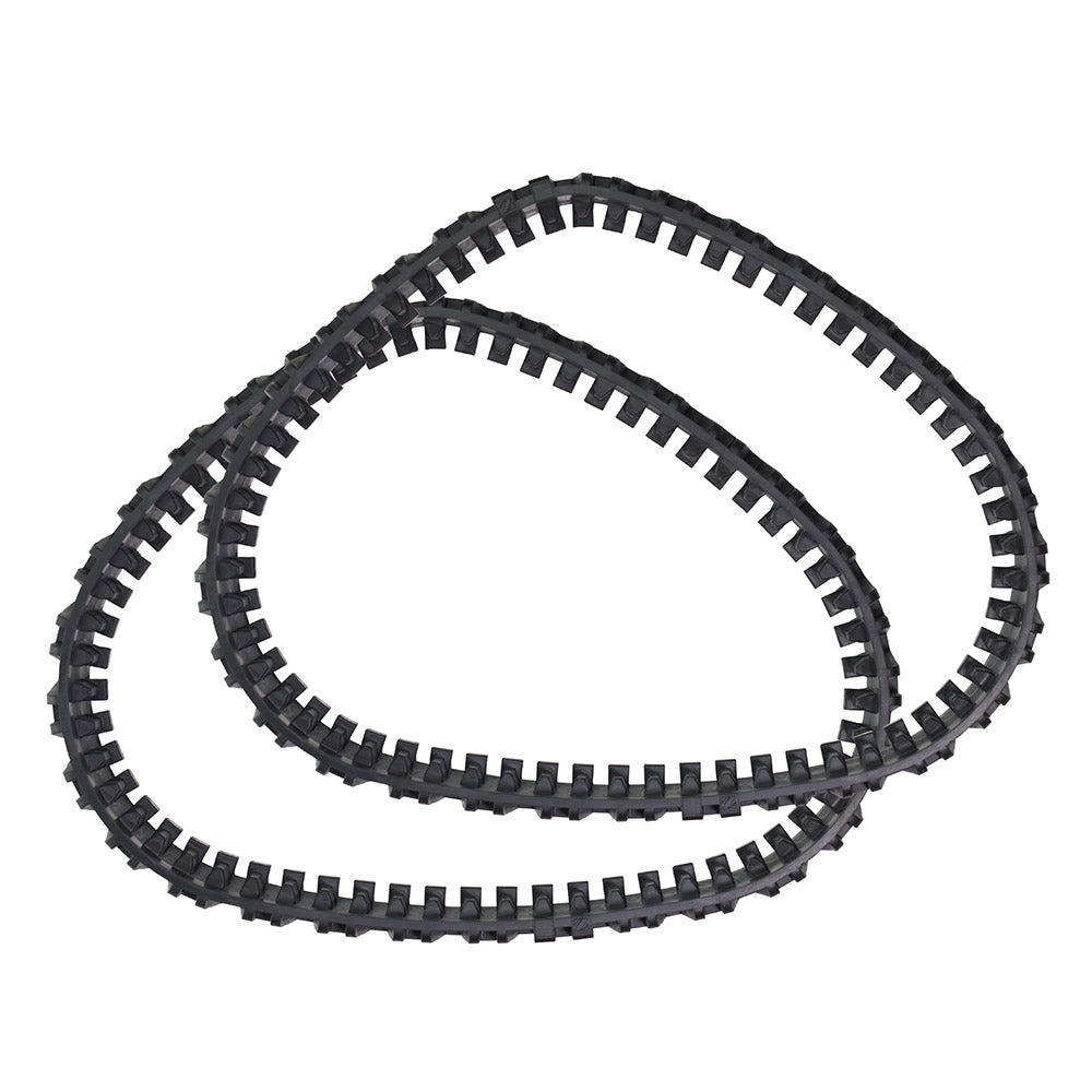 Zodiac AX20 black rubber replacement tracks, sold as a set, looped on white background