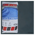 Cemcrete Poolcrete marble pool plaster in Ocean Blue, 40kg paper bag with red and black stripe base