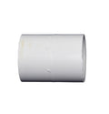 White PVC 32mm straight coupling connector with smooth cylindrical body and open socket ends