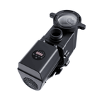 Aquagem InverEco Pool Pump 1.0kw 220v in matte black with LED digital display panel, clear-lid strainer basket, and rear cooling vent
