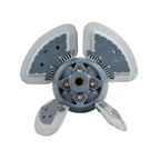 Grey plastic 4-blade impeller engine assembly with central hex hub and stainless steel bolts for Zodiac MX8 pool cleaner