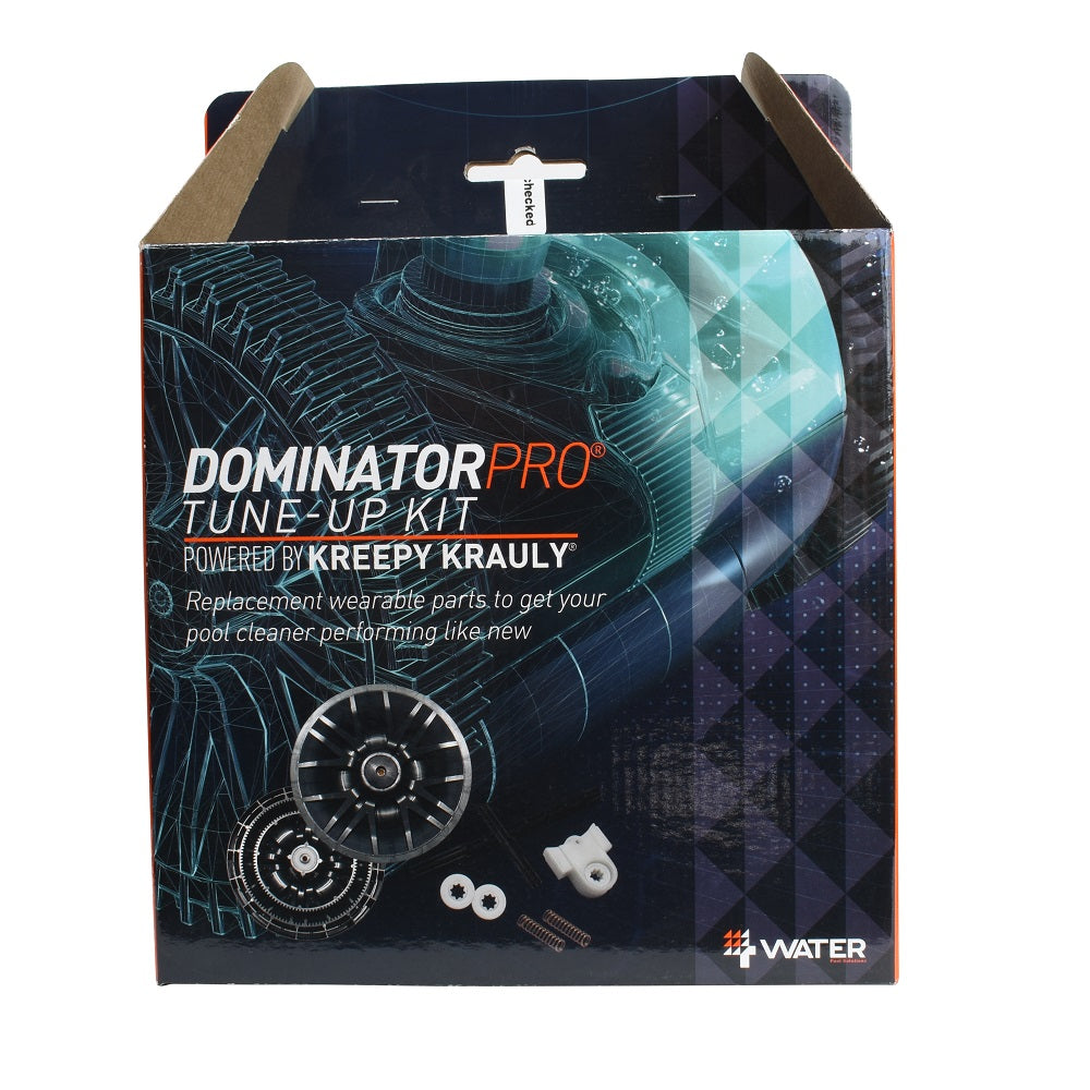 Kreepy Krauly Dominator Pro Tune-Up Kit dark navy retail box with replacement pool cleaner parts including wheels and springs