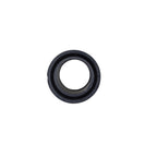 Black PVC reducer fitting 50mm to 32mm with smooth bore, circular profile and embossed size markings on outer rim
