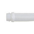 White corrugated plastic pool cleaner hose with twist-lock connector fitting, Zodiac T5 Pearl White style