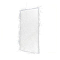 White fibreglass chopped strand mat 450g by Aqua Pro, rectangular piece with frayed fibre edges on white background