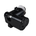 Black plastic gearbox side A component for Zodiac MX8 automatic pool cleaner with cylindrical housing and suction disc