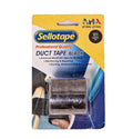 Sellotape Professional Quality Duct Tape Black 48mm x 5m roll in yellow and blue retail blister packaging