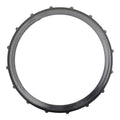 Black rubber spa filter cartridge locking ring with evenly spaced raised nubs around outer edge, flat circular design on white background
