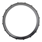 Black rubber spa filter cartridge locking ring with evenly spaced raised nubs around outer edge, flat circular design on white background