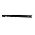 Eclipse double-sided hacksaw blade, black metal, serrated teeth on both edges, two mounting holes, long flat strip design