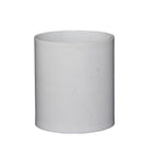 White PVC 50mm straight pipe coupling connector with smooth cylindrical body and open ends