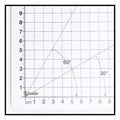 Stainless steel self-tapper screw shown against white grid measuring mat with 30° and 60° angle guides, approximately 3cm length