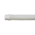 White corrugated plastic pool cleaner hose with threaded Zodiac connector fitting on one end