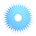 Light blue rubber suction seal disc with spiky bristle edges and central hole, compatible with Kreepy Krauly pool cleaner