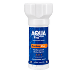 Aqua Pro Pro-Buoy Plus 5-in-1 monthly automatic chlorine dispenser in white plastic floater container with blue label