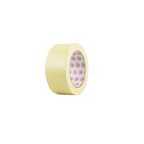Roll of Aqua Pro Masking Tape 40mm in cream/yellow, with branded red and white inner core, on white background