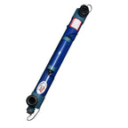 UV water filter system, blue cylindrical body with teal fittings, black threaded end caps and power cable, 55W UV steriliser unit