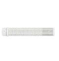 White plastic cylindrical filter finger with horizontal ribbed slotted design and end cap fitting