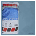 Cemcrete Poolcrete marble pool plaster in Marine Blue, 40kg paper bag with red and black stripe detailing against a blue-grey background