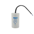 AFCAP 20µF 440V motor run capacitor white cylindrical body with black twin-core lead wire IEC 60252-1 rated