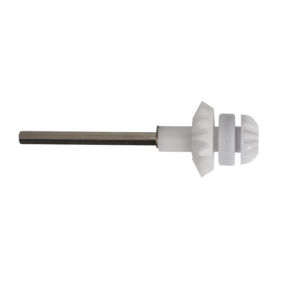 Zodiac MX8 drive shaft assembly with stainless steel rod and white plastic impeller gear head components