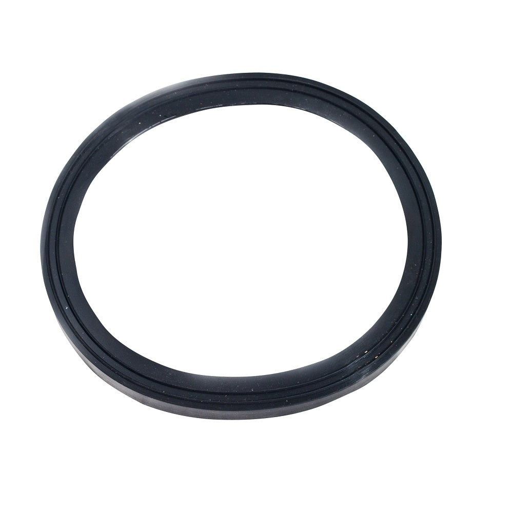 Black rubber P24 filter lid gasket with ribbed profile and circular flat ring design for a secure watertight seal