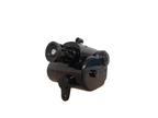 Zodiac AX20 Gearbox Side A in gloss black, showing dual cylindrical ports and mounting bracket on white background