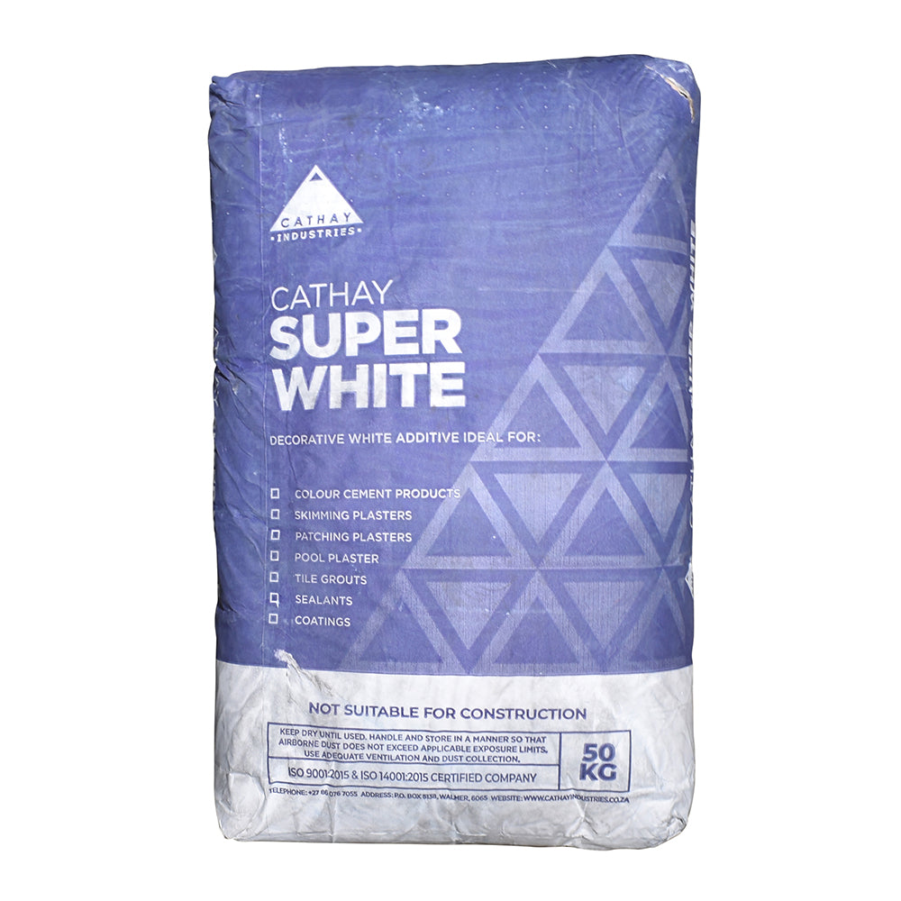 Cathay Super White decorative white additive 50kg bag in blue and white woven polypropylene packaging