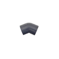 Grey PVC 45-degree elbow pipe fitting 20mm with smooth finish and socket ends
