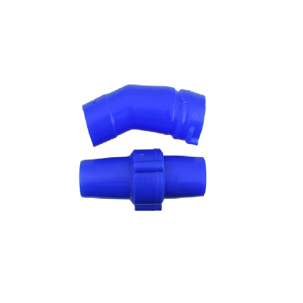 Blue plastic pool cleaner elbow connector and straight coupling fitting set for Pool Pilot Random Max