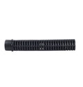 Black cylindrical koi pond filter finger with slotted ventilation ribs along full length and ribbed end collar