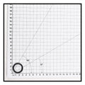 Black rubber O-ring for multiport valve sight glass shown on white metric grid measuring mat, approximately 2cm diameter