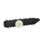 Black plastic Speck filter finger with segmented ribbed body, tapered end, and single white slotted disc insert