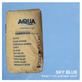 Aqua Pro 40kg kraft paper bag of sky blue professional swimming pool plaster marbelite on light blue background
