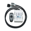 IPP RF remote and receiver kit for pool lights with silver keyfob remote, white control box and black wiring harness