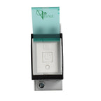 Aqua Pro WIFI Time Switch with teal flip cover open, showing white power button panel and circular indicator, black housing