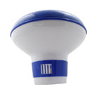 Aqua Pro floating pool chlorine dispenser in white and blue plastic with adjustable vent collar
