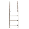 Aqua Pro stainless steel pool ladder with 3 textured anti-slip steps and curved tubular handrails